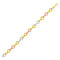14k Tri-Color Gold Bar and Round Link Bracelet